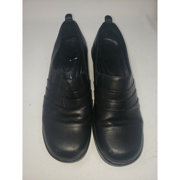 Dansko Clogs Women Size 7.5 8 38 Black Aubrey Leather Pleated‎ Leather - Picture 3 of 8